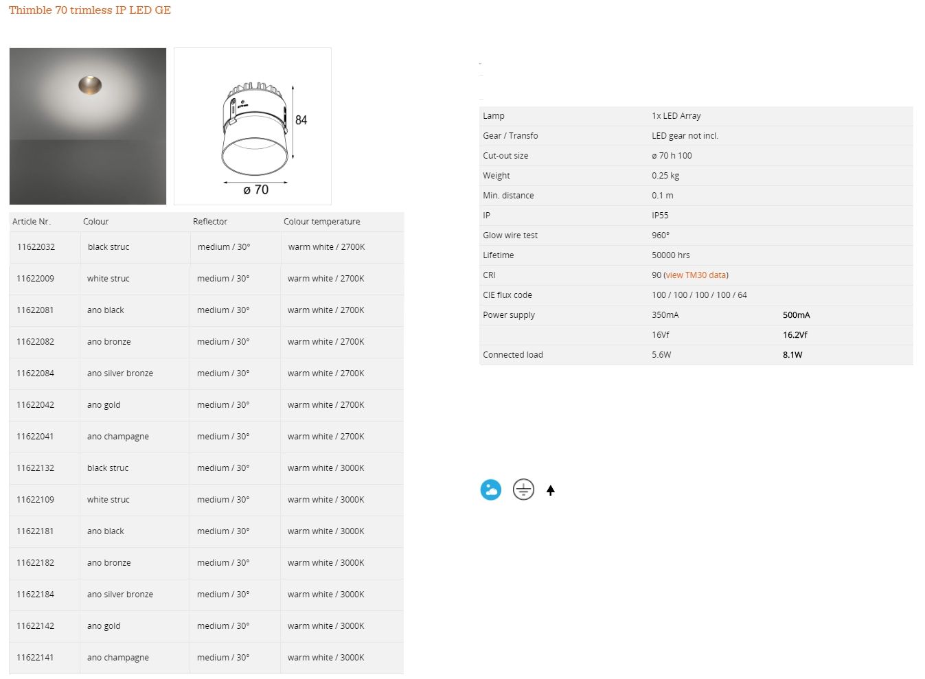 Круглый светодиодный светильник Modular Lighting Instruments наперсток ARCH-00089494 - Вид №17