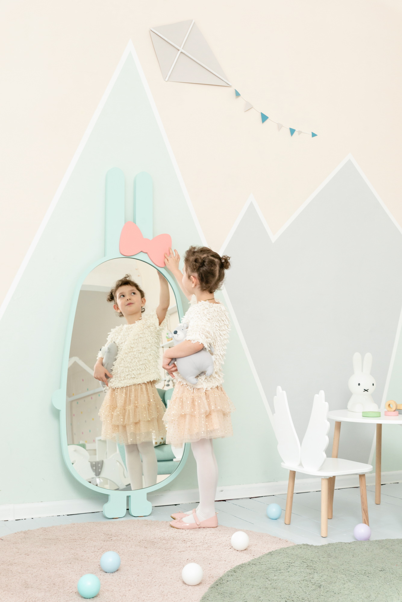 Зеркало детское напольное тиффани "Заяц" ЗАЯЦ  00-3859368 Голубой Santreyd  - Вид №1