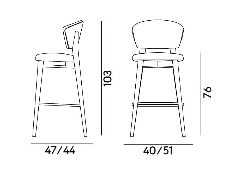Высокий мягкий стул из бука Billiani Стелла ARCH-00038974 - Вид №3