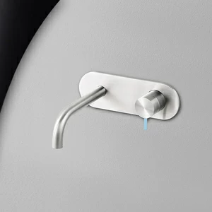 Смеситель для раковины сталь глянцевая с голубой ручкой Toki Radomonte TKI21LCIL27