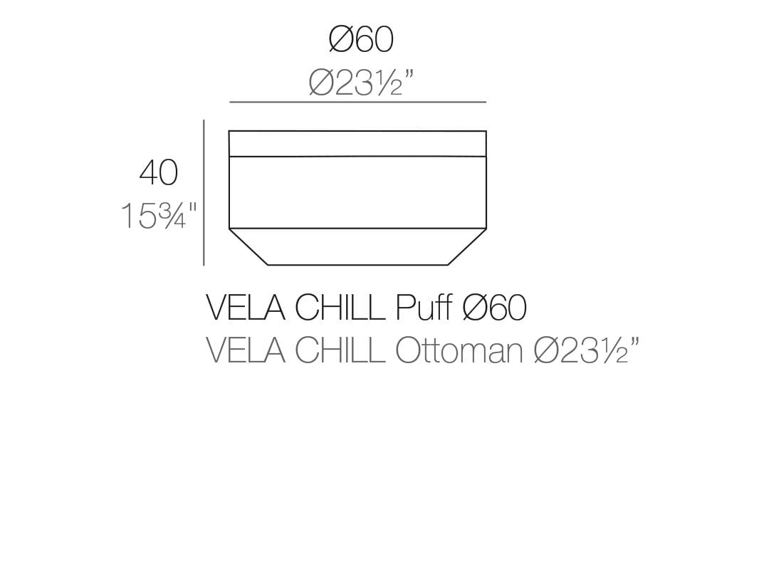 Круглый полиэтиленовый садовый пуфик Vondom Парус ARCH-00067926 - Вид №2