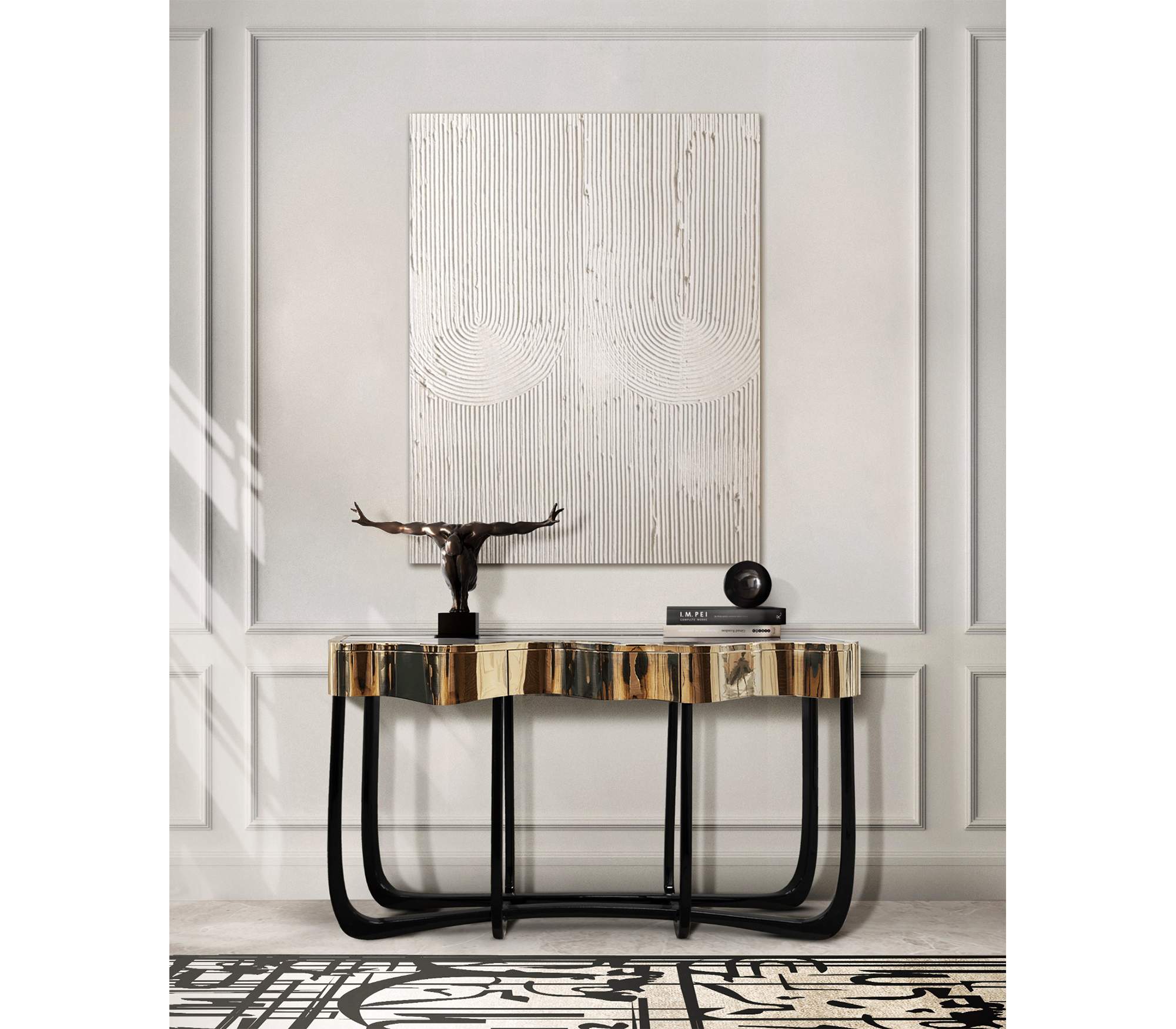 0-056 Извилистая золотая консоль Boca Do Lobo  - Вид №12