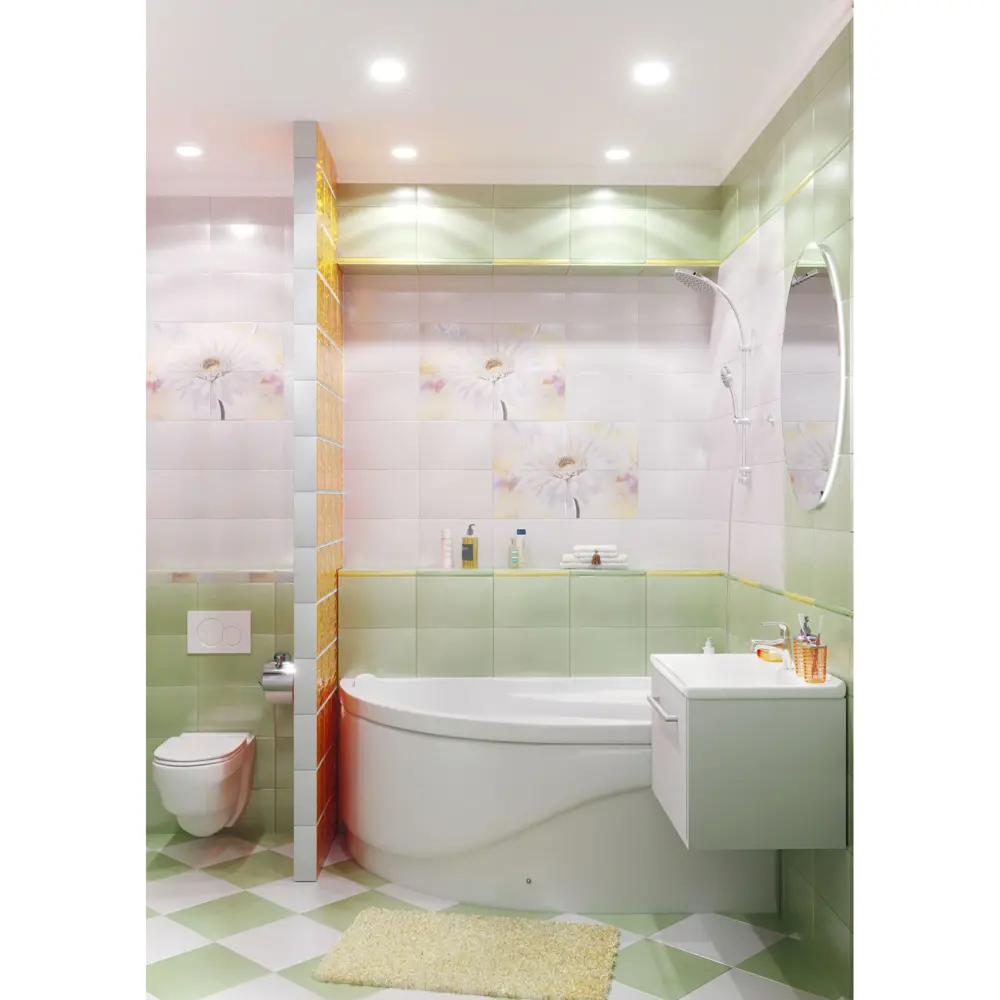 Плитка напольная Gerbera 30x30 см 1.08 м² цвет фисташковый Santreyd STLM-2158531 - Вид №1