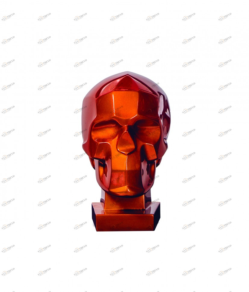 Статуэтка декоративная гипсовая 25х20х30 см тициановый "Череп" ICON DESIGNE  178169 Красный 