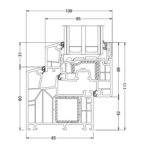 Окна из ПВХ DQG - Diquigiovanni DQG 85 ARCH-00076177 - Вид №5