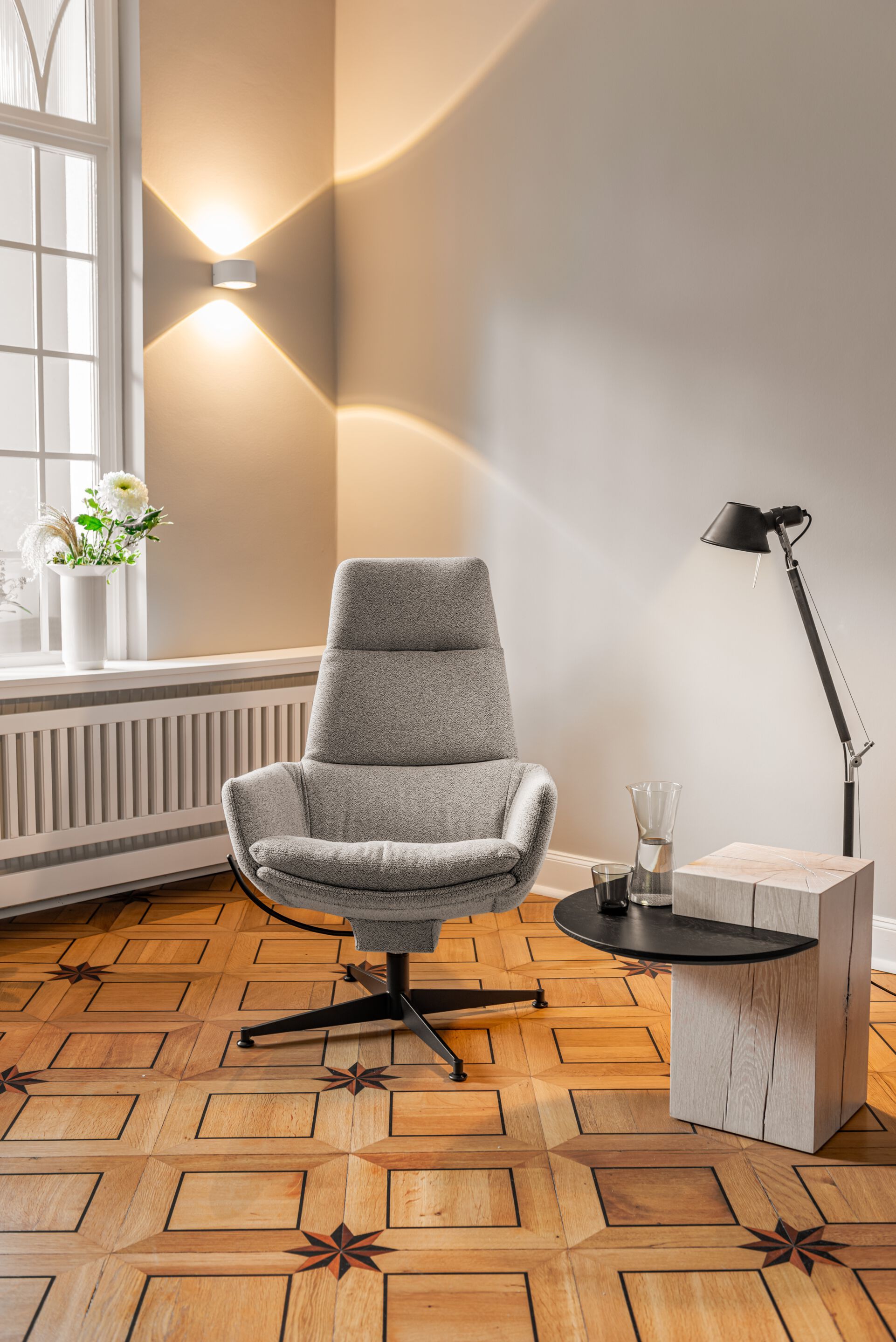 4-спицевое тканевое вращающееся кресло с подлокотниками KFF Faye ARCH-00093779 - Вид №8