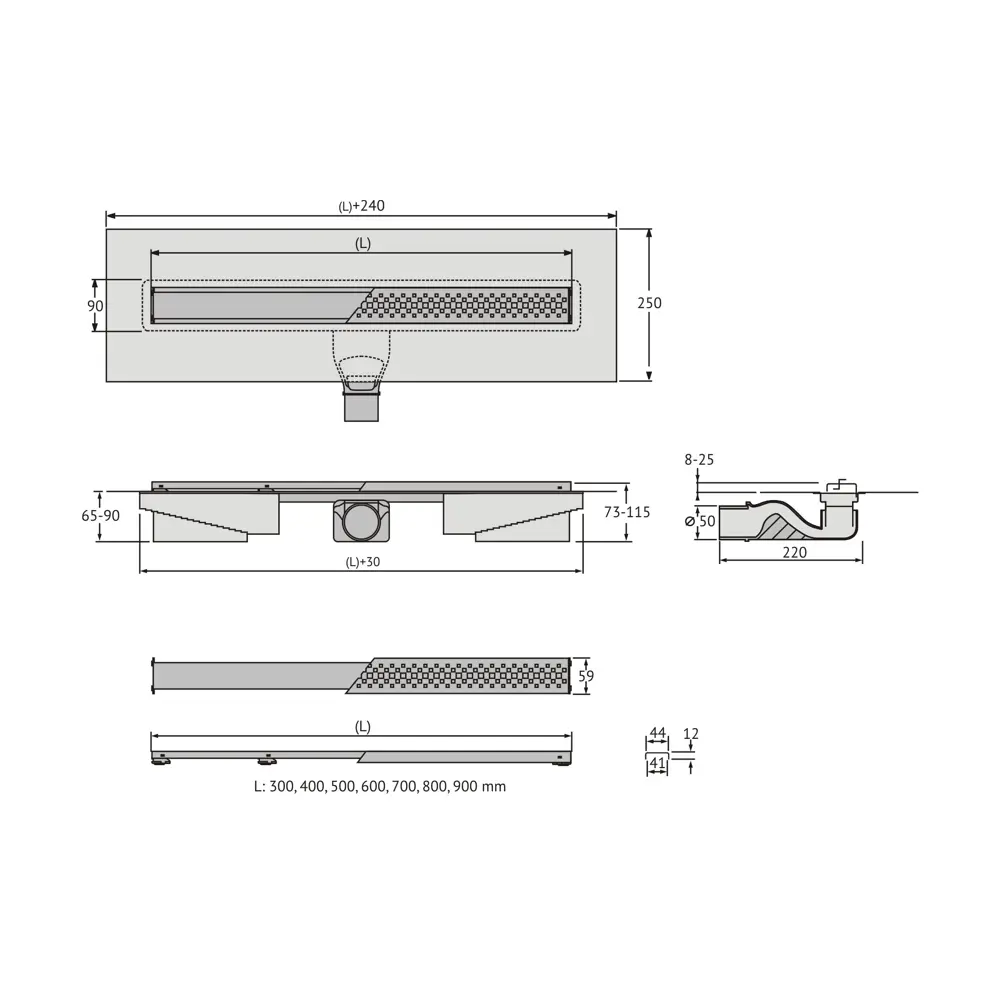 BERGES WASSERHAUS Trend — душевой трап под плитку с комбинированным затвором 82558852 STLM-0029870 - Вид №8