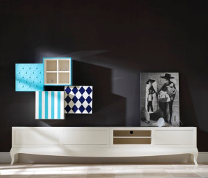 107670 Тумба под ТВ Plain с полками Capitone&Symmetric&Garden&Mirage La Ebanisteria Quantum