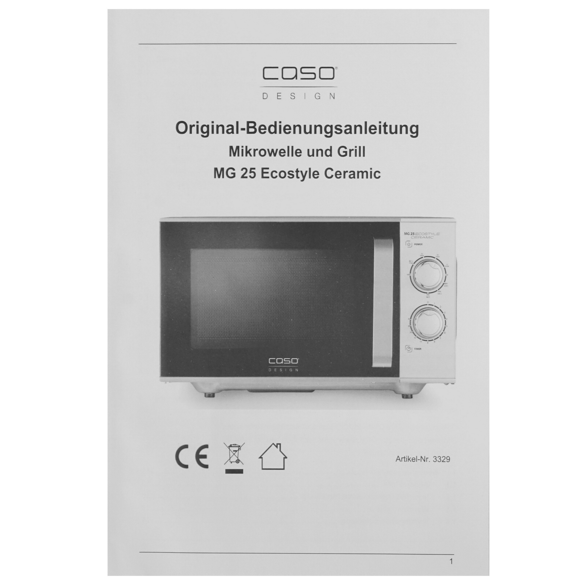 5342129 Микроволновая печь CASO MG 25 Ecostyle Ceramic серебристый STDN-0040277 - Вид №8