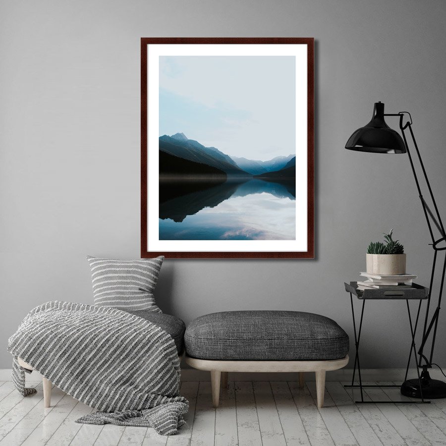 Арт-фотография в деревянной раме 78,5х100 см Bowman Lake, United States КАРТИНЫ В КВАРТИРУ  264813 Белый;голубой;разноцветный  - Вид №2