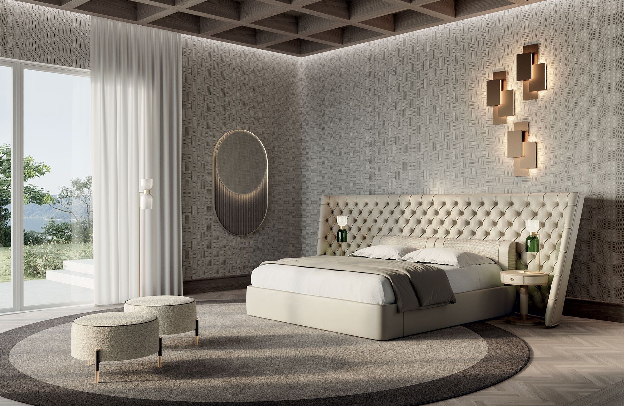 Кожаная мягкая кровать Vittoria Frigerio Медичи ARCH-00078864 - Вид №1