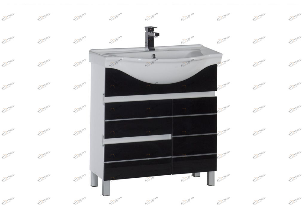 Тумба с раковиной Aquanet Доминика 80 черный 0017048800169551