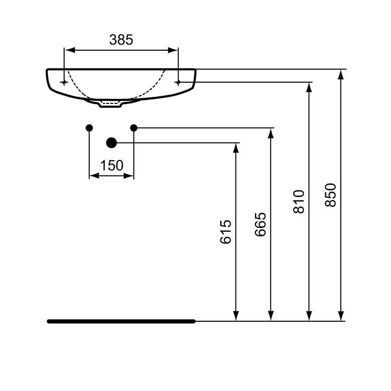 W449461 Раковина отдельностоящая для монтажа без пьедестала VIDIMA SEVA FRESH  - Вид №2