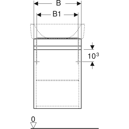 869052000 Шкафчик для раковины Geberit Renova Plan, с одной дверью Geberit  - Вид №3