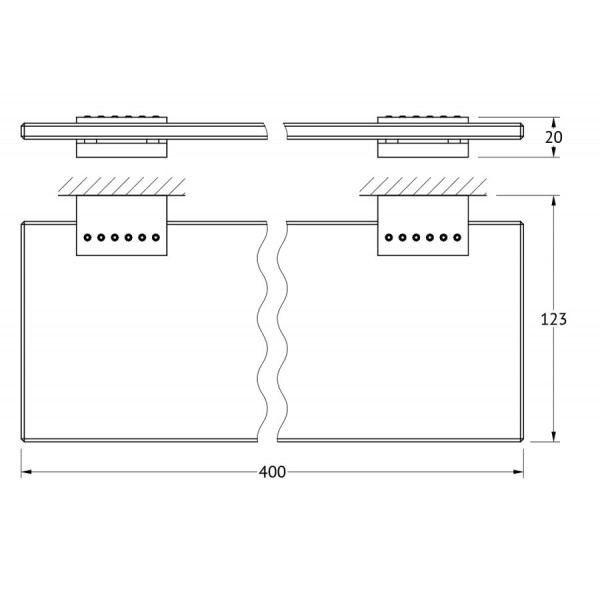 Полка стеклянная 40 см LINEAG (Италия) TIF 910 sun-id-561919 - Вид №1