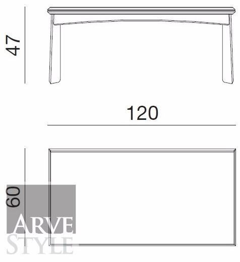 Arvestyle Прямоугольный журнальный столик из массива дерева Naima Sl-0532 - Вид №2