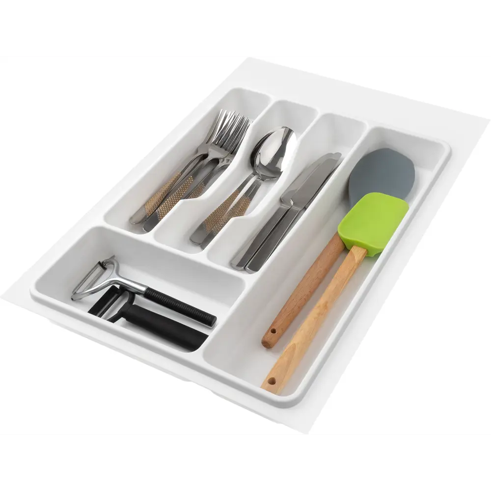 Лоток для столовых приборов KONSENSA 32.6x4.5x49 см пластик цвет белый STLM-2046558 - Вид №4