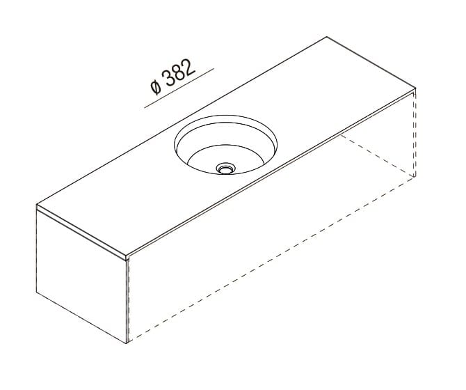 Встраиваемый круглый умывальник с твердой поверхностью Agape одиннадцать ARCH-00103710 - Вид №2