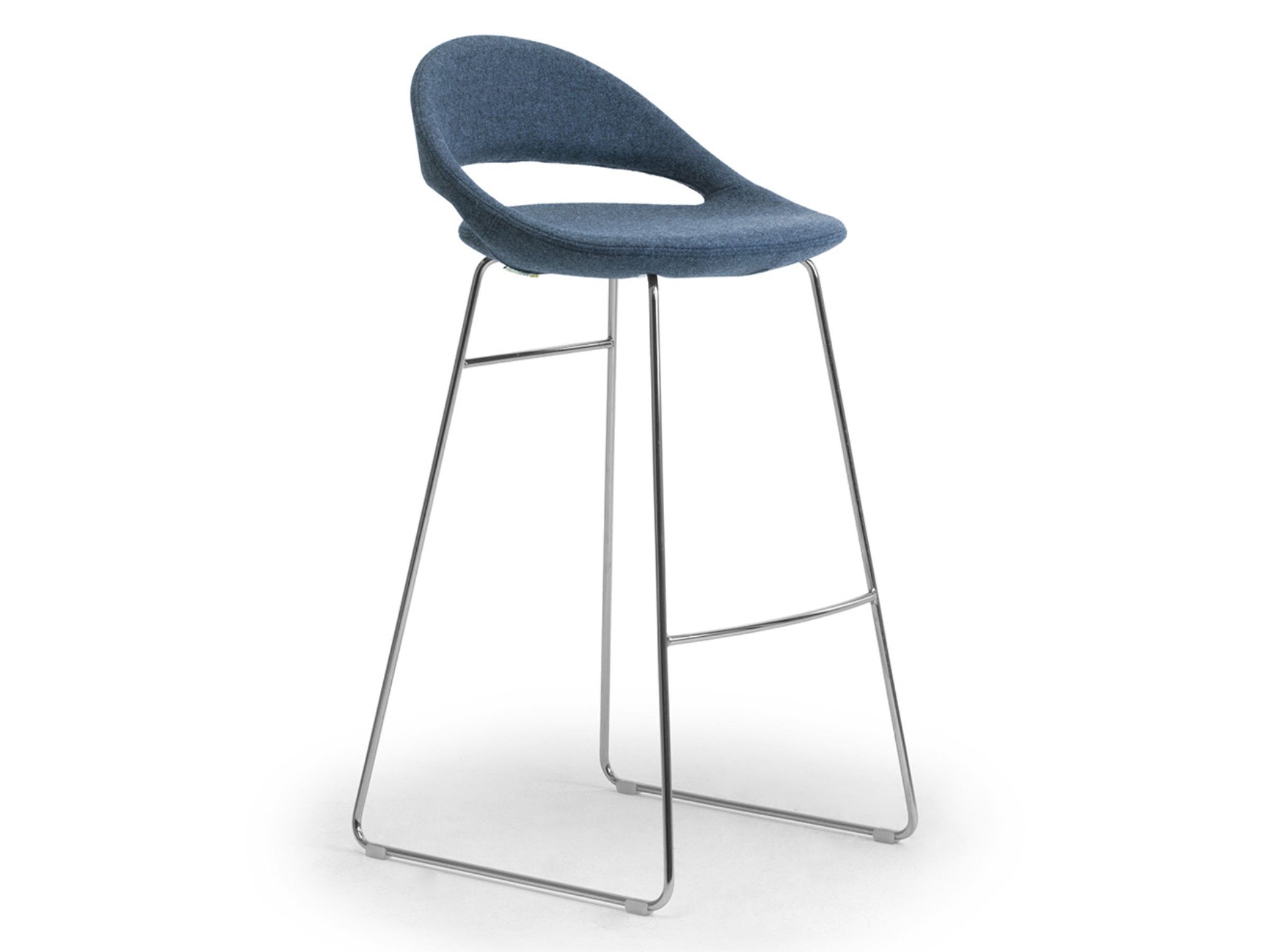 Высокий стул из стали и ткани со спинкой Leyform Samba ARCH-00004631