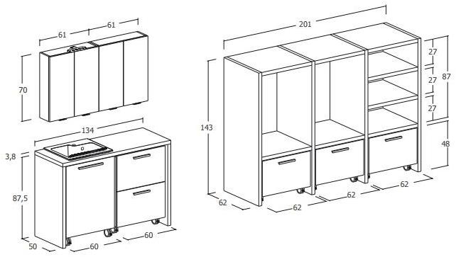 LEGNOBAGNO Модульный шкаф для стирки с раковиной Urban sun-id-1370953 - Вид №3
