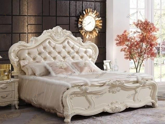 Arrediorg.it® Кровать King size из дерева с тафтинговым изголовьем Bella 976