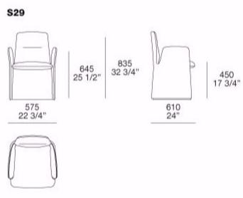 Poliform Стул с обивкой и подлокотниками sun-id-1469093 - Вид №8