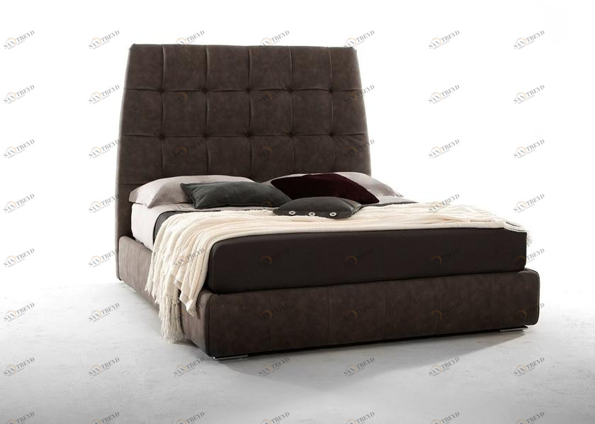 Tonin Casa Кровать двуспальная в коже с высоким изголовьем sun-id-1396842