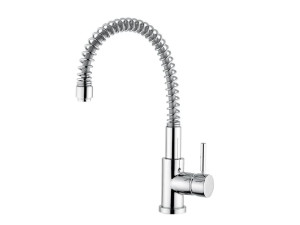 Смеситель для кухни из хромированной латуни со съемным ручным душем