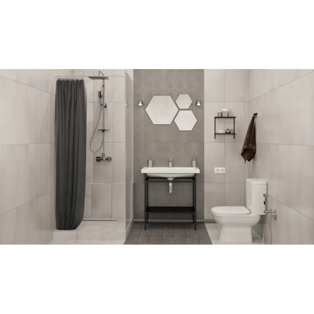 Зеркало Ferro 50х43 см цвет чёрный Santreyd STLM-2090010 - Вид №5