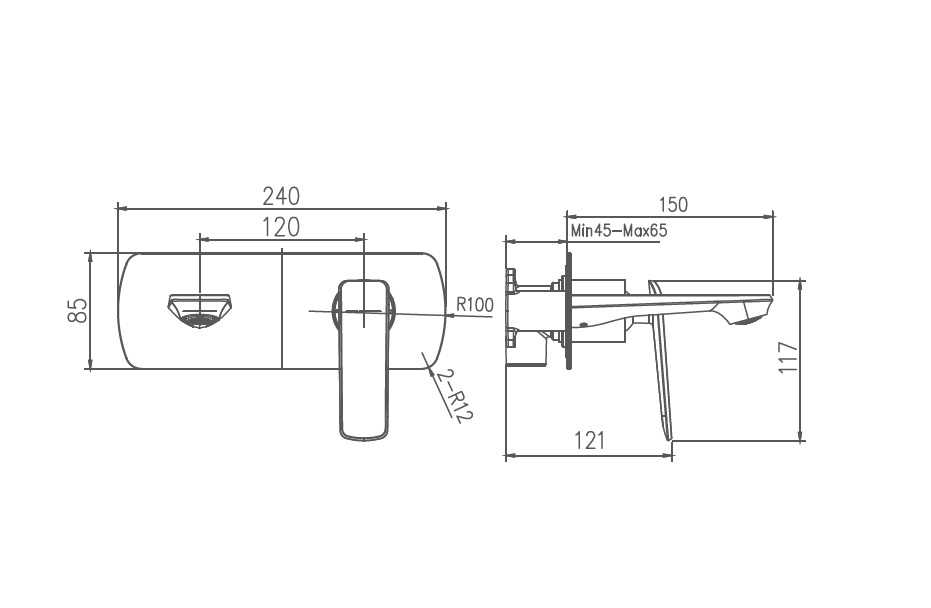 HB80548-8 Встраиваемый смеситель , белый Haiba  - Вид №2