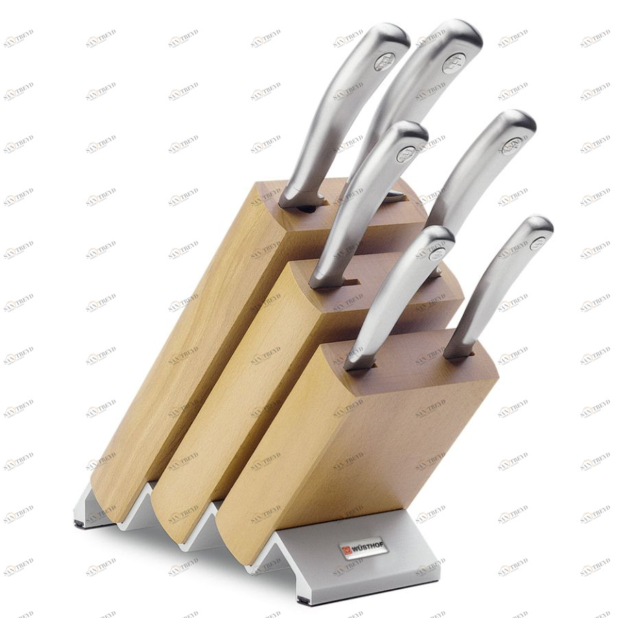 Набор кухонных ножей Culinar на светлой деревянной подставке, 6 шт WUESTHOF W9836