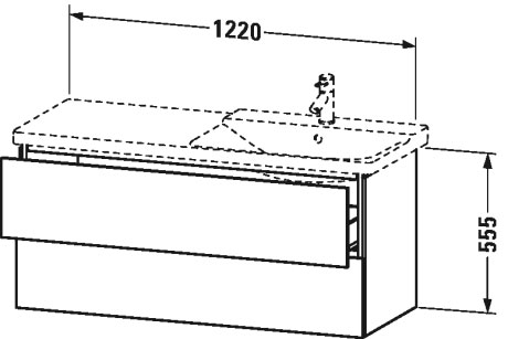 LC625505353 L-Cube Тумбочка подвесная Каштан темный, декор Duravit - Вид №1