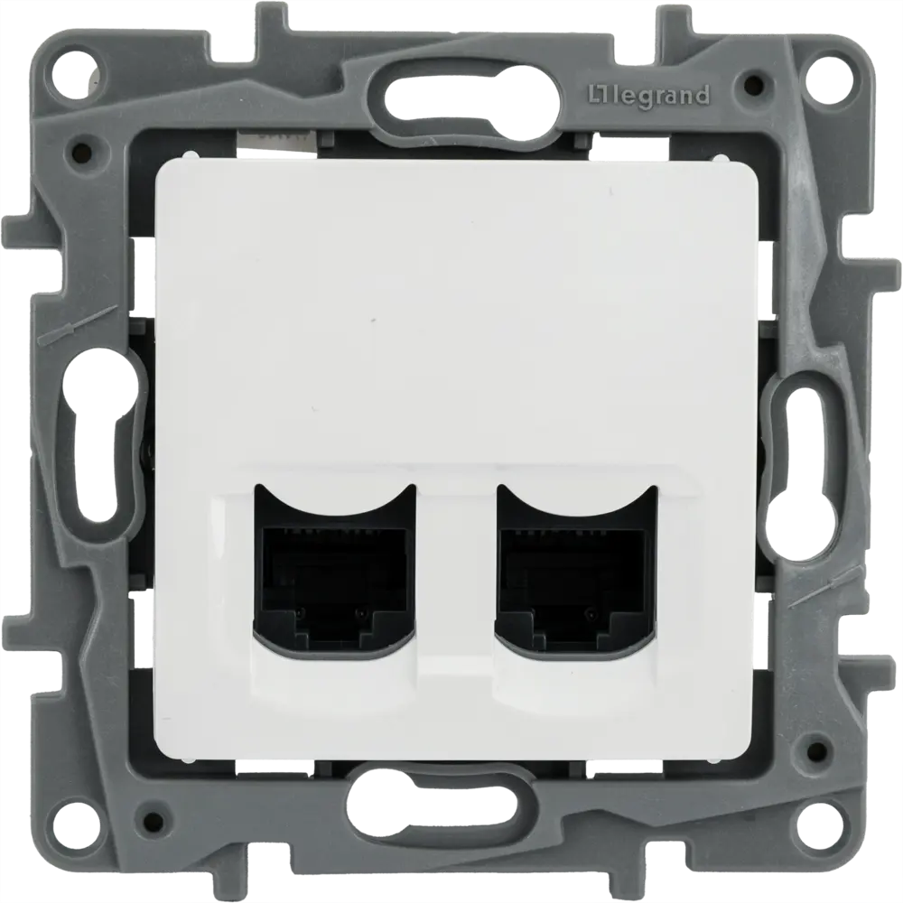 Компьютерная розетка Legrand Etika двойная RJ45 Cat 5e белая 82496519 STLM-0028704