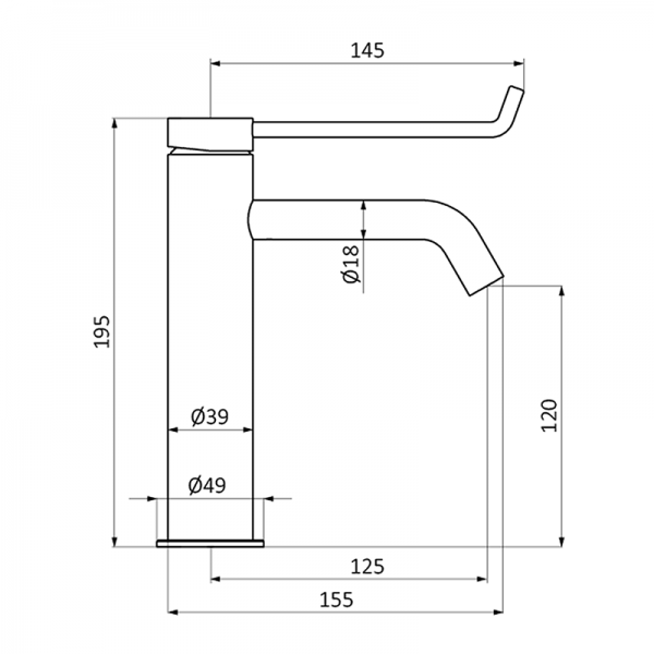 47567470 PREMIUM Медицинский XL Мужской Умывальник Смеситель Хром GRB MIXERS Time - Вид №1