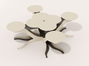 Модульная стальная скамья с порошковым покрытием на стержне