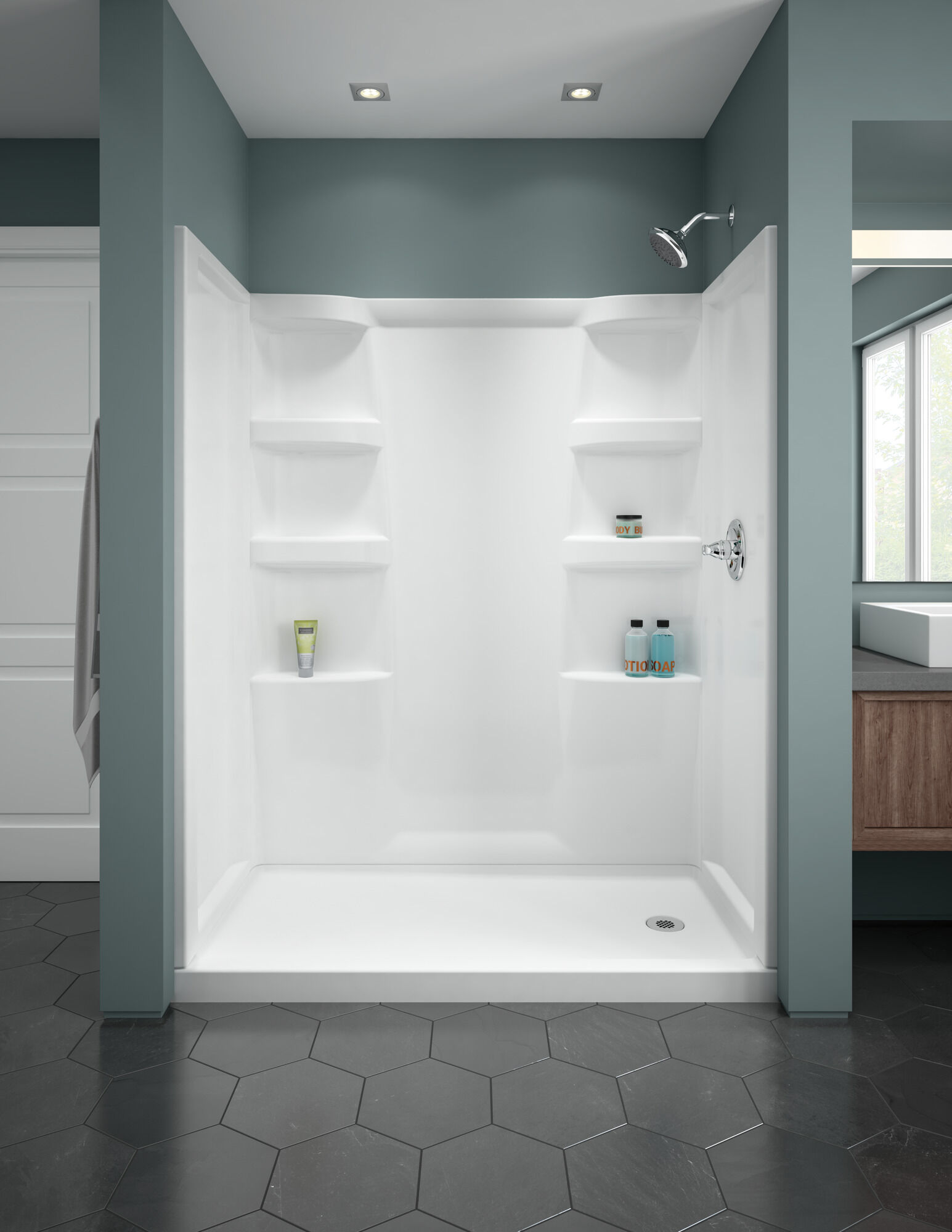 Душевая панель Haywood 60 "x 30" - правая Delta Faucet B78615-6030R-WH - Вид №2