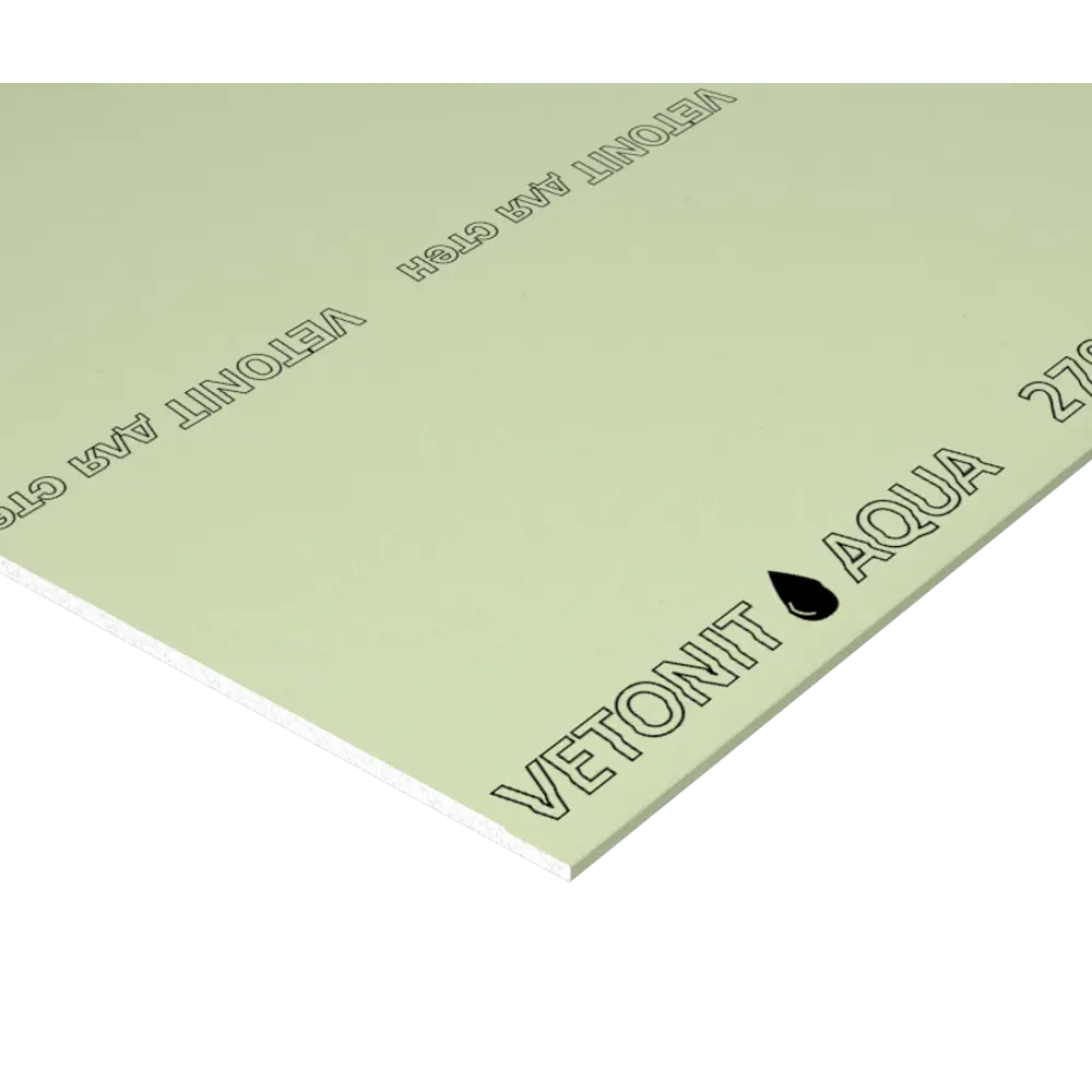 Гипсокартон влагостойкий 12.5 мм Vetonit Аква Оптима 3000x1200 мм 3.6 м² STLM-2039390 - Вид №1