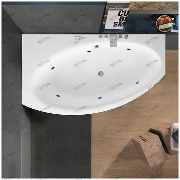 Ванна Gruppo tressee Suri 175 STX-V275B-SX белая с гидромассажем и дезинфекцией угловая большая левая Gruppo Treesse STXV275BSX