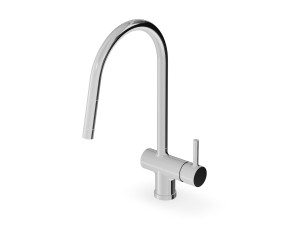 Однорычажный смеситель для кухни с выдвижным ручным душем