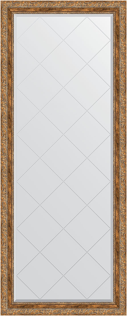 BY 6314 Зеркало напольное с гравировкой в багетной раме - виньетка античная бронза 85 mm EVOFORM Exclusive-G floor