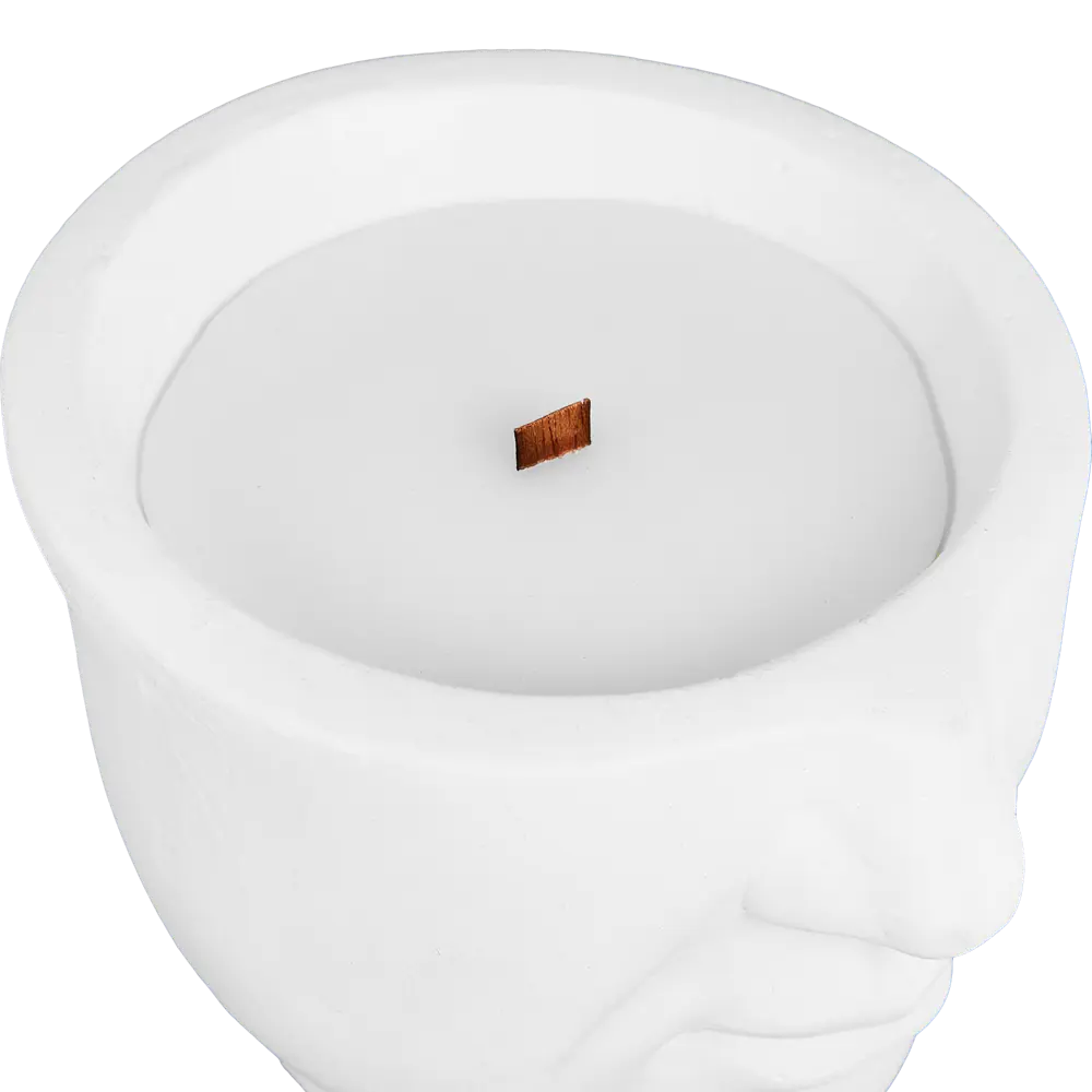 89201821 Свеча в гипсе Орней белая 9 см STLM-0825546 EVIS  - Вид №1