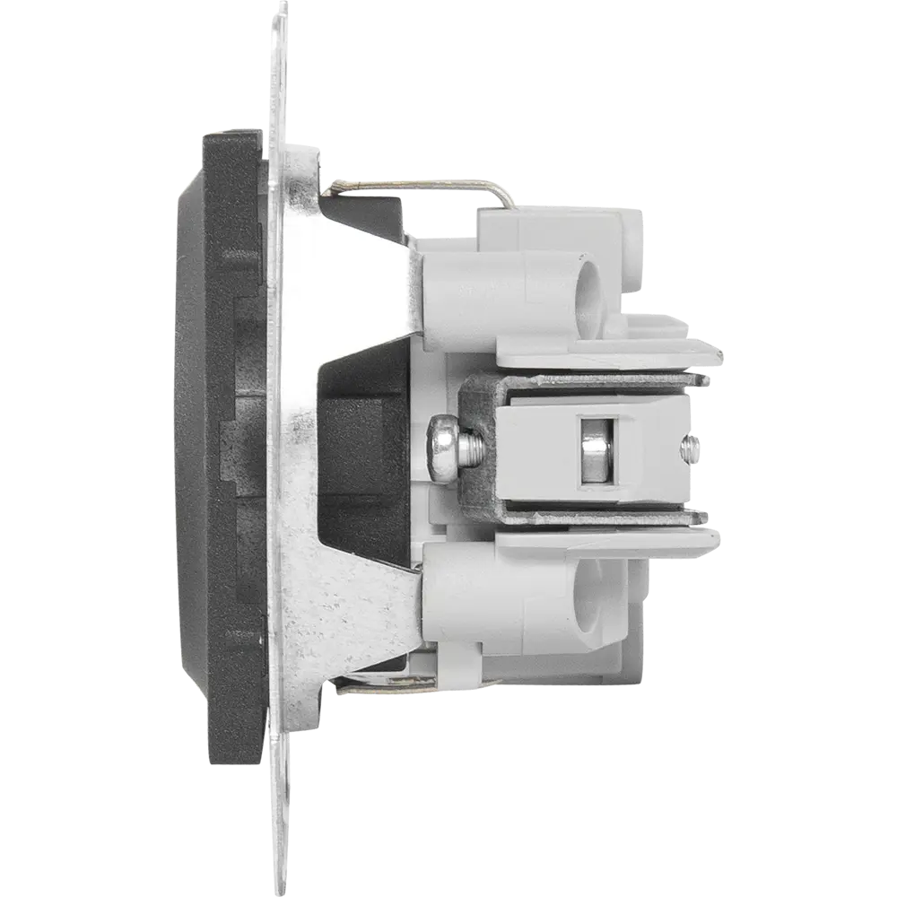 Розетка GUSI Electric без заземления с защитными шторками, графит 83864446 Ugra STLM-0045225 - Вид №2