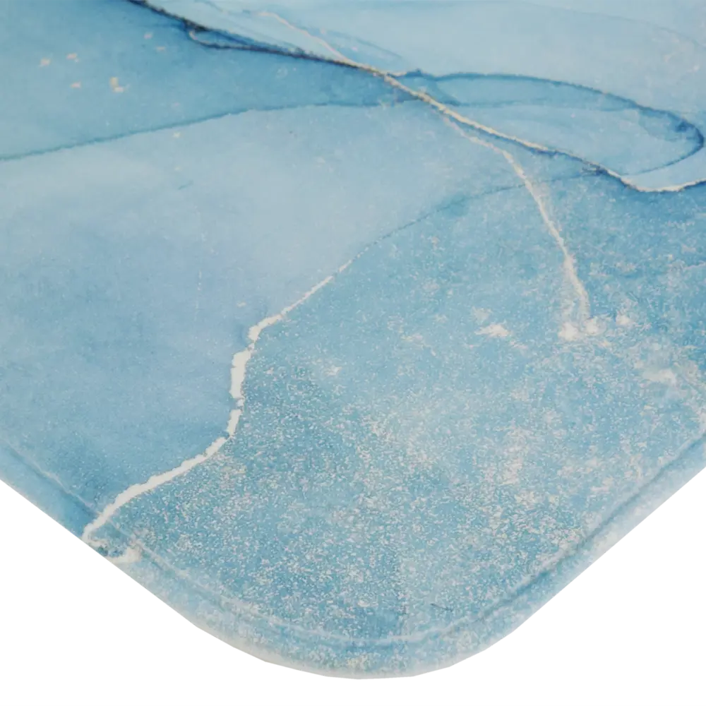 Коврик для ванной комнаты Swensa Marble 80x50 см цвет голубой с золотом STLM-2117616 - Вид №1