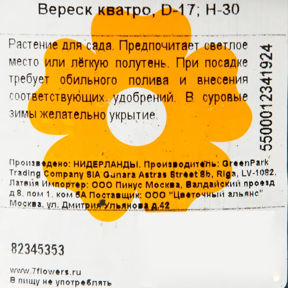 Вереск «Микс» Ø17 см h30 см 82345353 STLM-2154316 Santreyd  - Вид №1