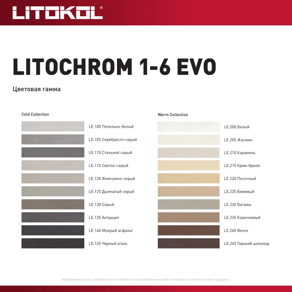 Litokol Litochrom 1-6 Evo - цементная затирка с защитой от грибка 85486588 STLM-0063169 - Вид №4