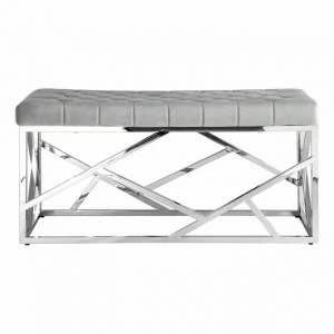 Банкетка-скамейка прямоугольная серая с серебром "Арт Деко" STOOL GROUP ДИЗАЙНЕРСКИЕ 00-3881874 Серебро;серый