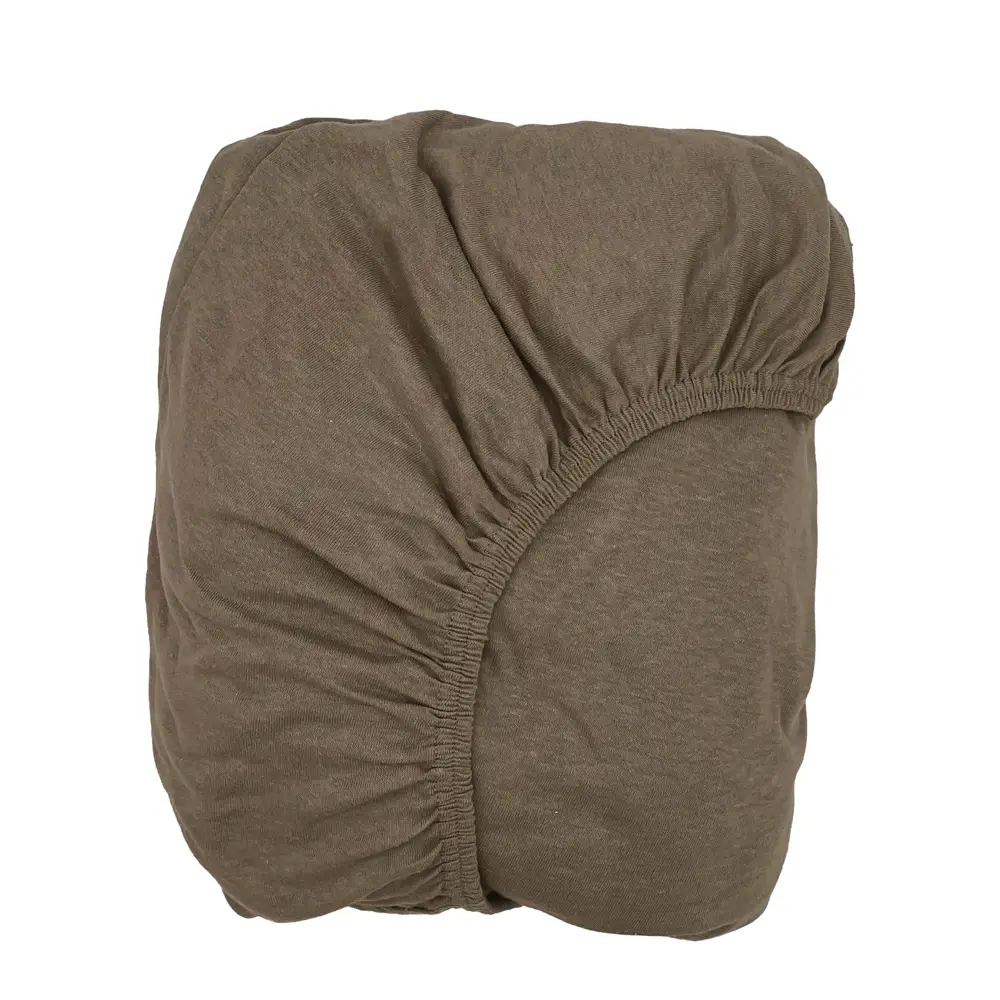 Простыня 200x200 см трикотаж на резинке цвет коричневый Ardenza STLM-2199263