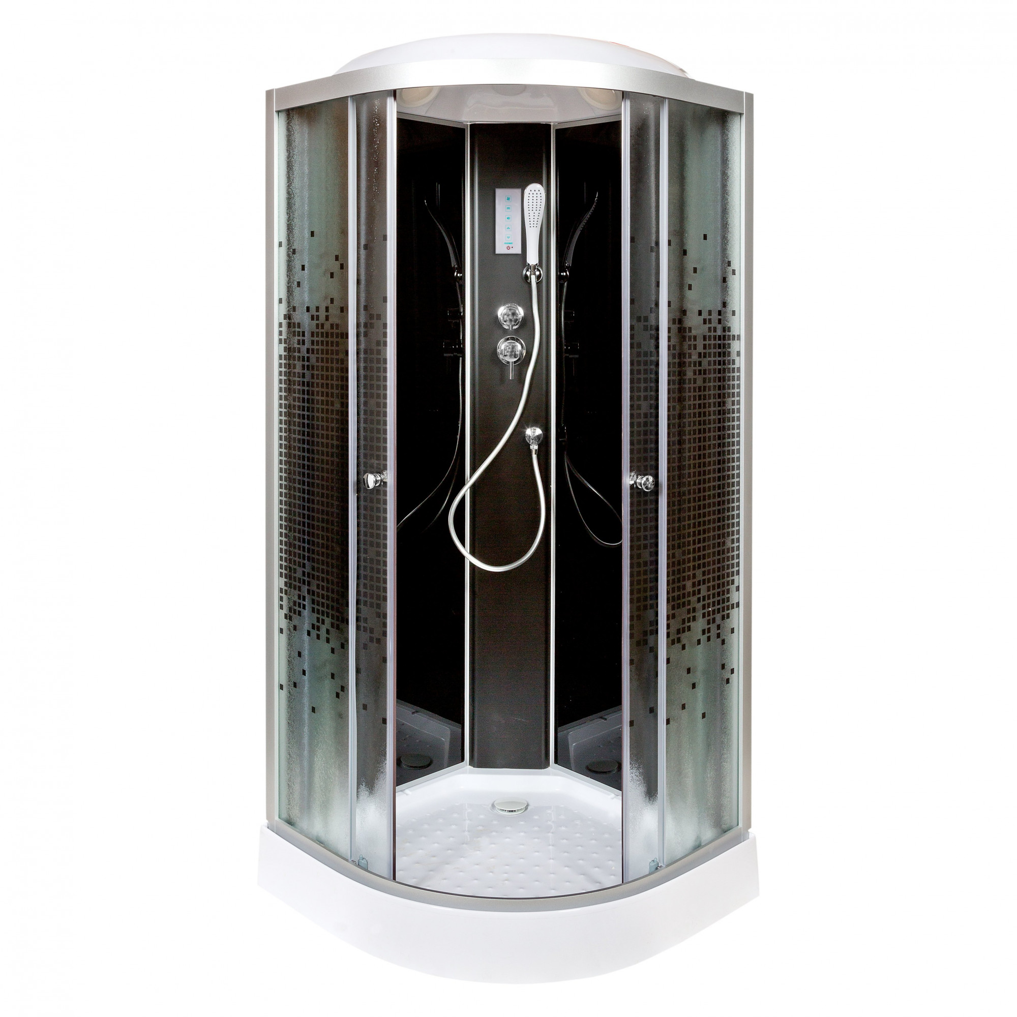 ЕМ4516 LED Душевая кабина DETO Серия EM L 801 с электрикой BLACK