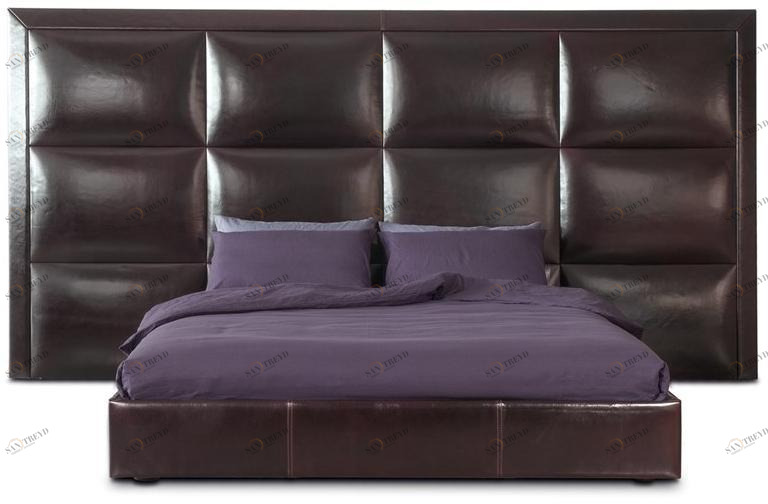 BAXTER Кожаная кровать с мягким изголовьем sun-id-1348169