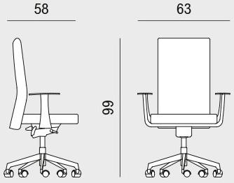 Viganò Вращающееся офисное кресло из ткани на колесиках Logika sun-id-1506217 - Вид №4